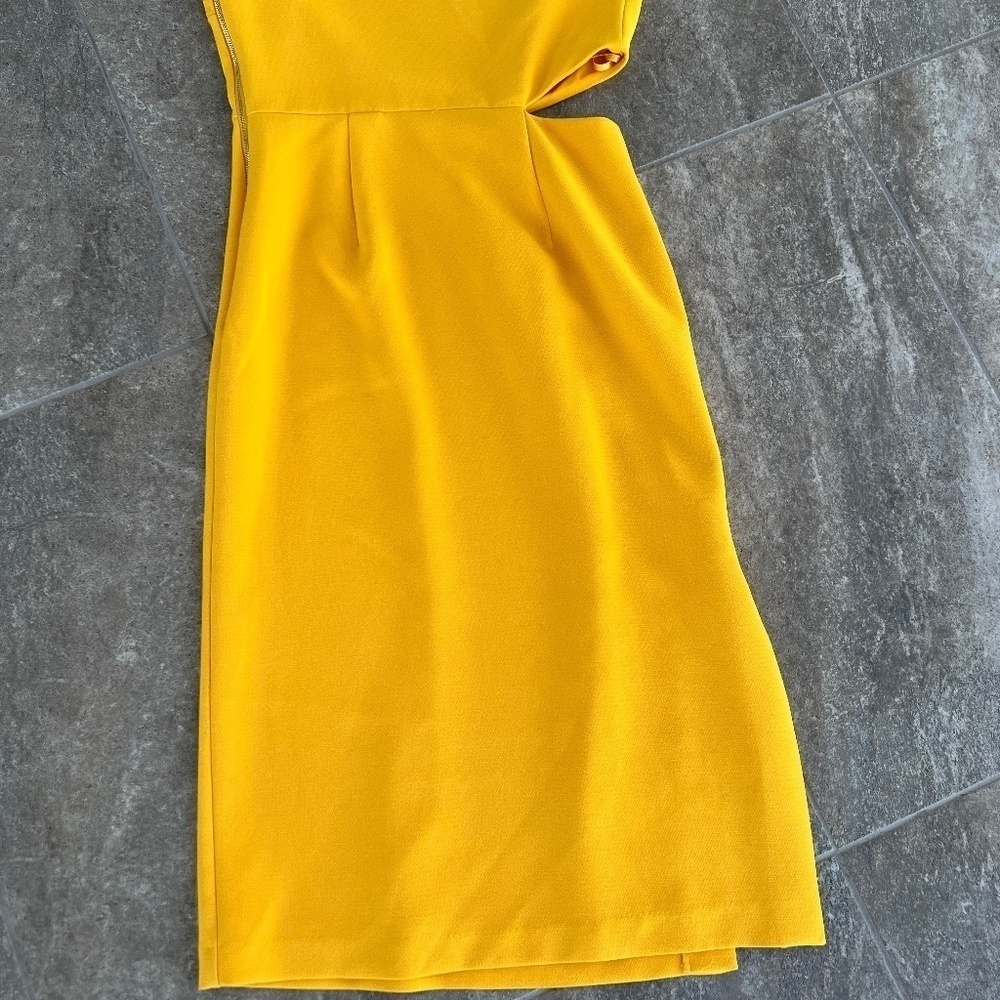 Gabrielle Union NYC Gold Yellow Sheath Midi Dress Size 4 - Picture 14 of 14
